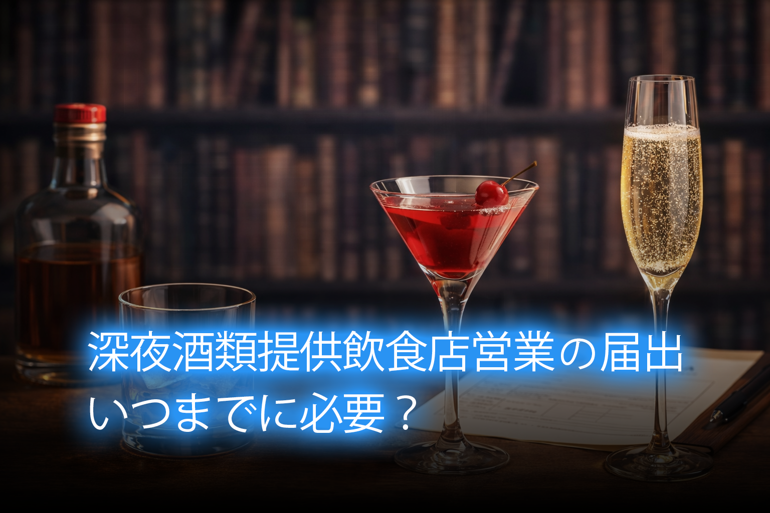 深夜酒類提供飲食店営業の届出はいつまでに必要?オープン前の注意点
