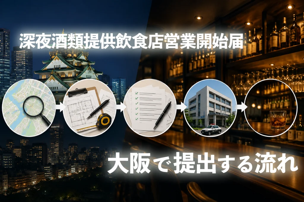 深夜酒類提供飲食店営業開始届を大阪で提出する流れを解説