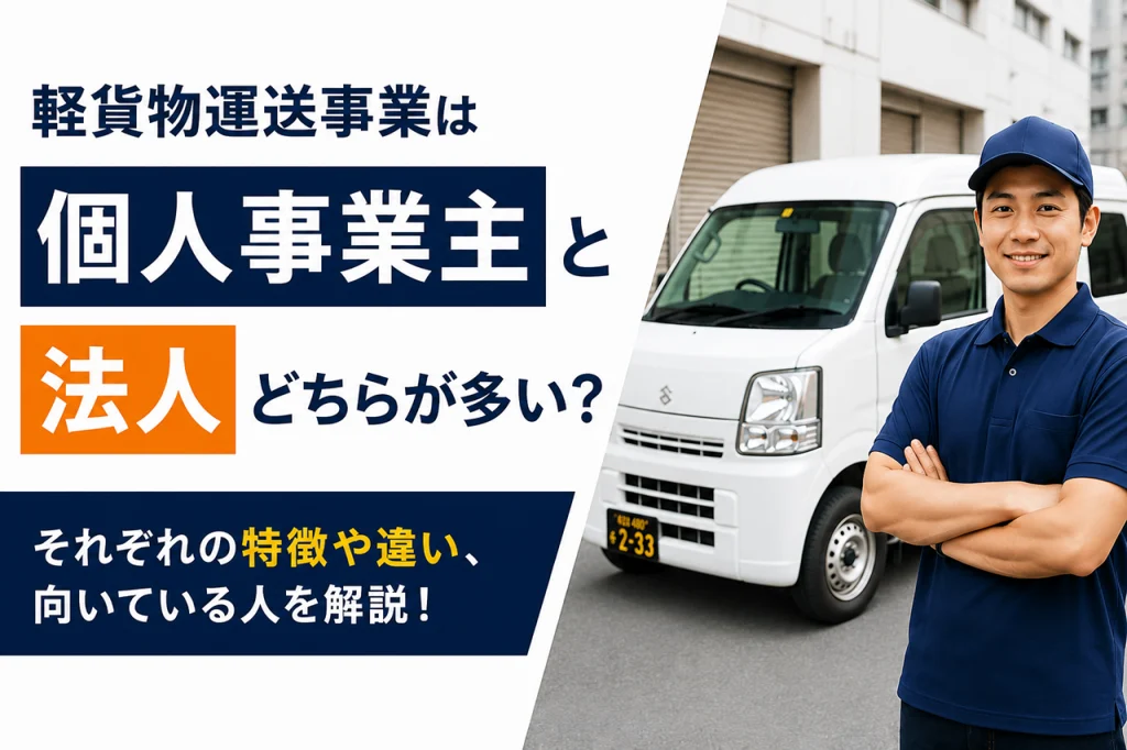 軽貨物運送事業は個人事業主と法人どちらが多い?違いや特徴を解説