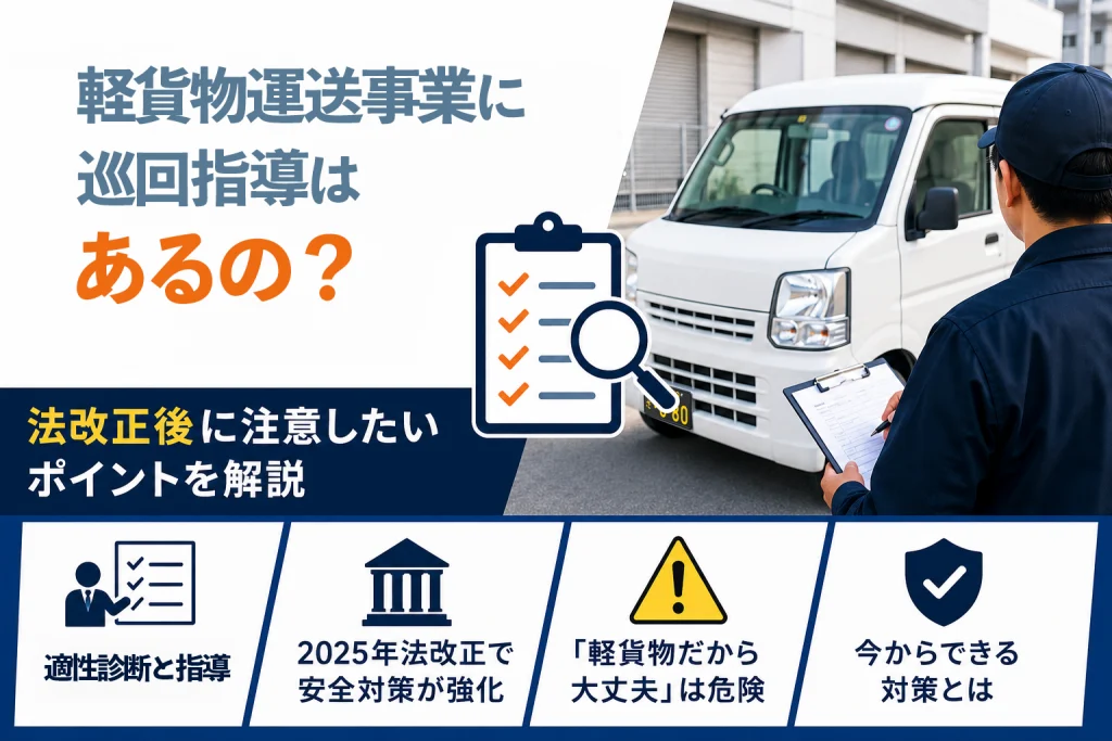 軽貨物運送事業でも巡回指導はある?法改正後に注意したいポイントを解説