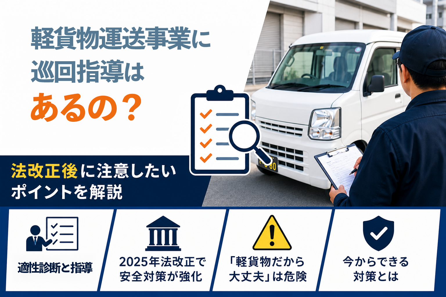 軽貨物運送事業でも巡回指導はある?法改正後に注意したいポイントを解説