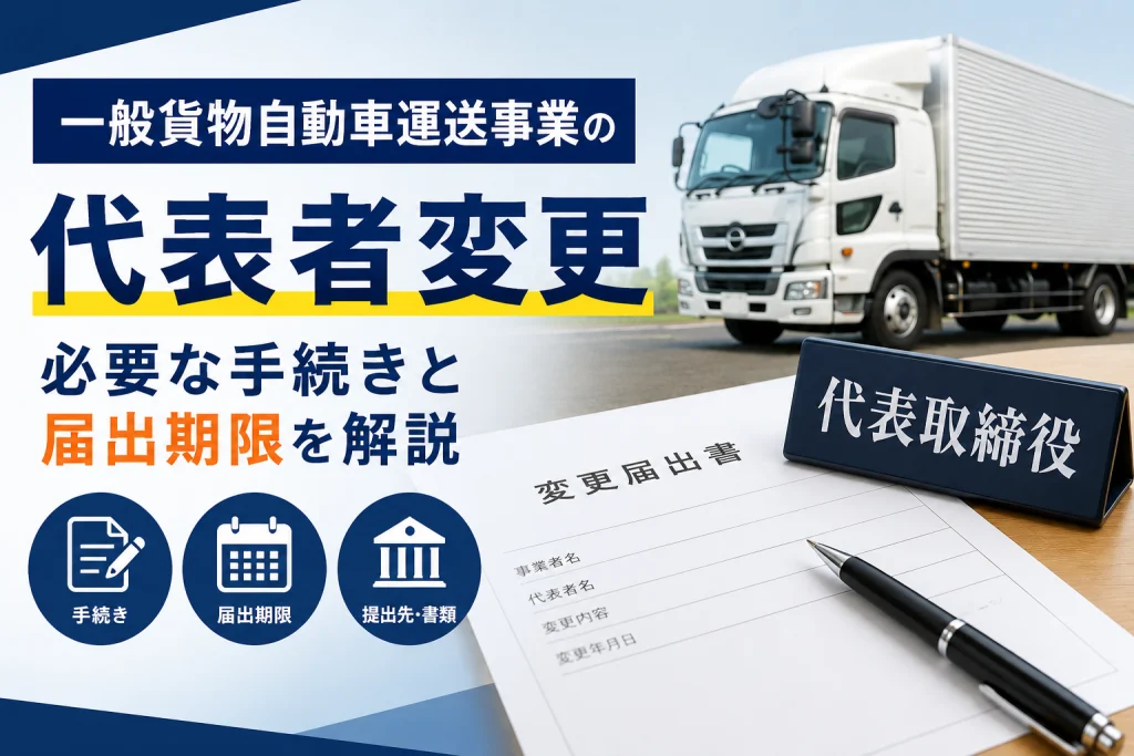 一般貨物自動車運送事業の代表者変更｜必要な手続きと届出期限を解説