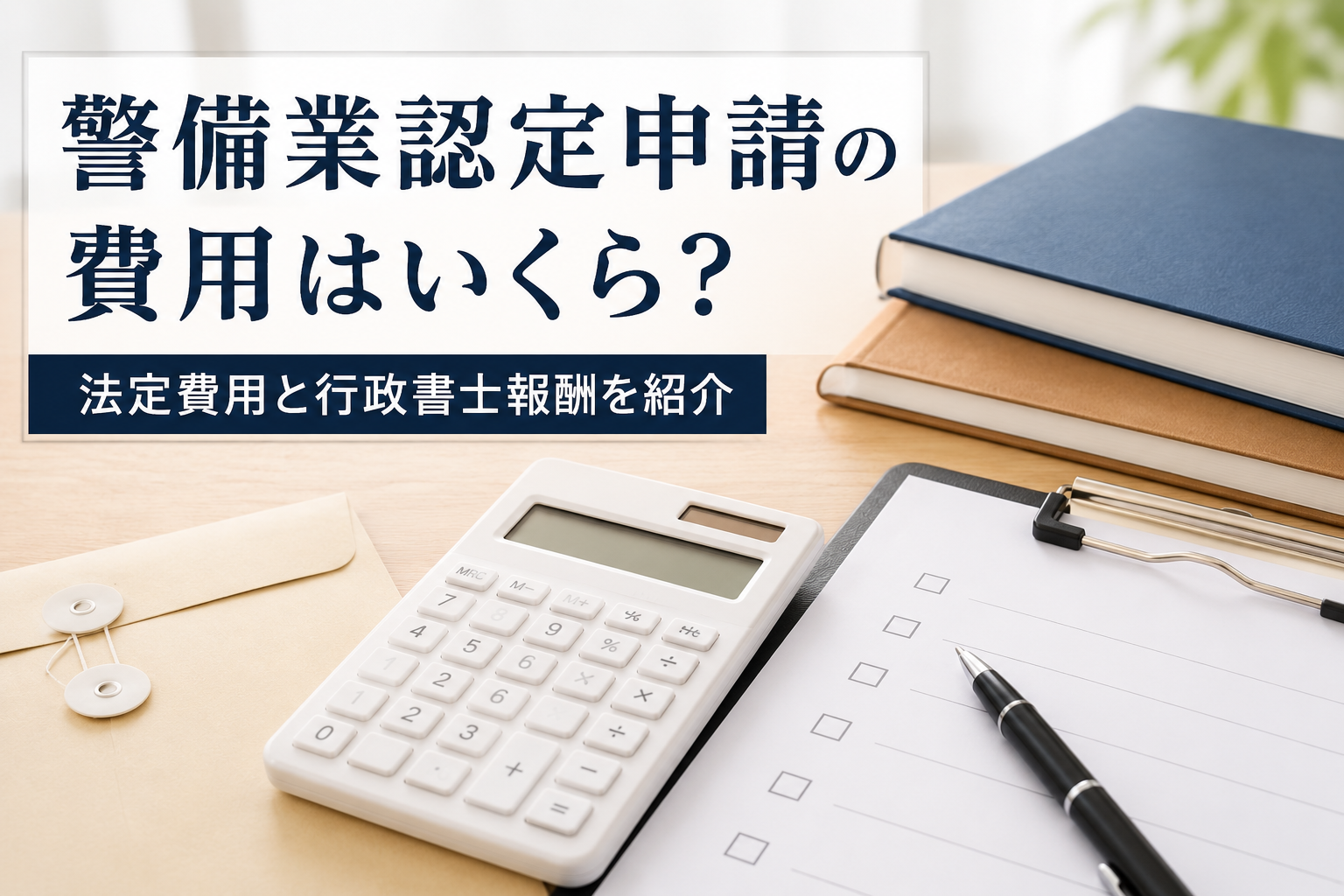 警備業認定申請の費用はいくら?法定費用と行政書士報酬を紹介