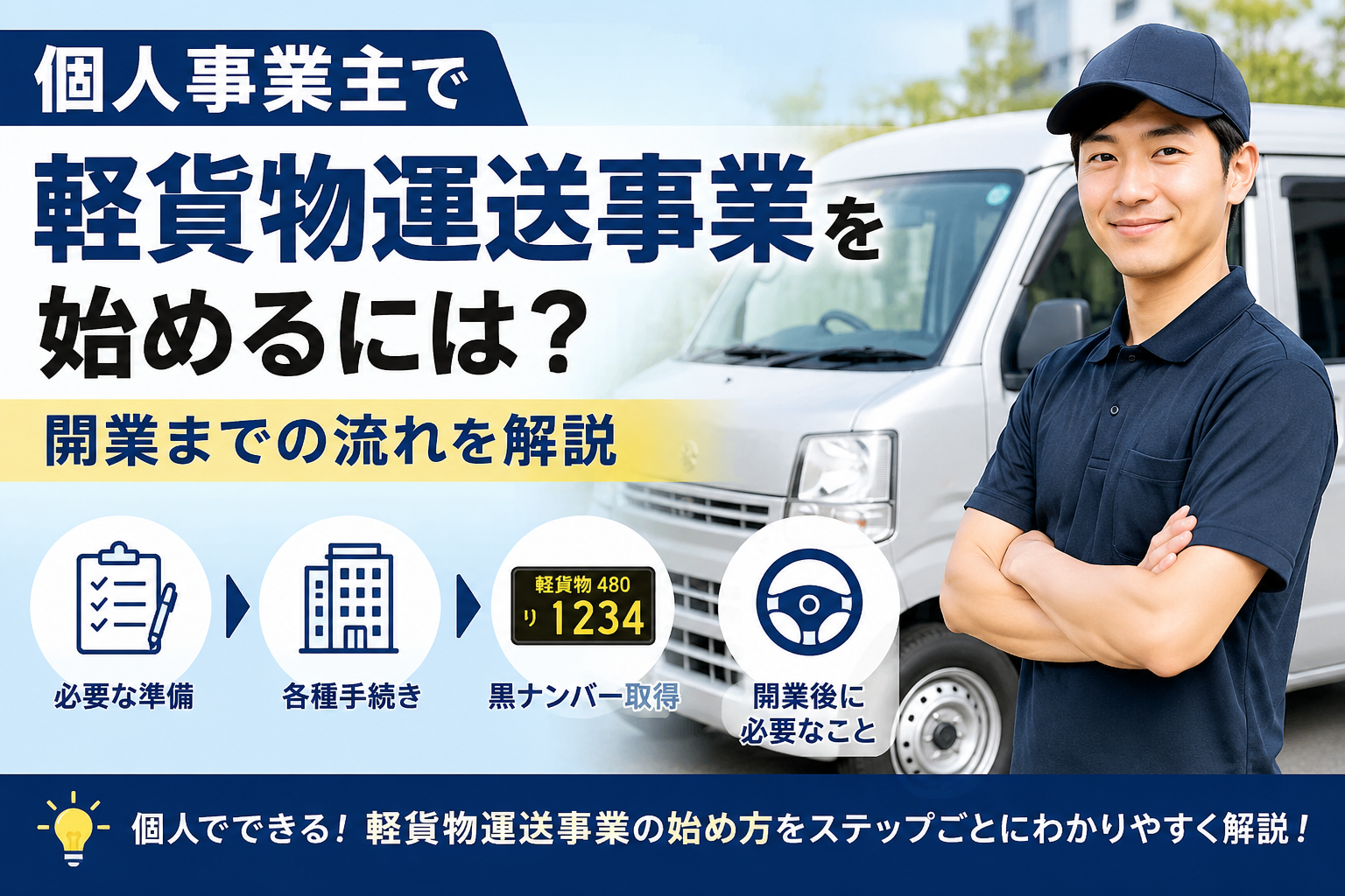 個人事業主で軽貨物運送事業を始めるには?開業までの流れを解説