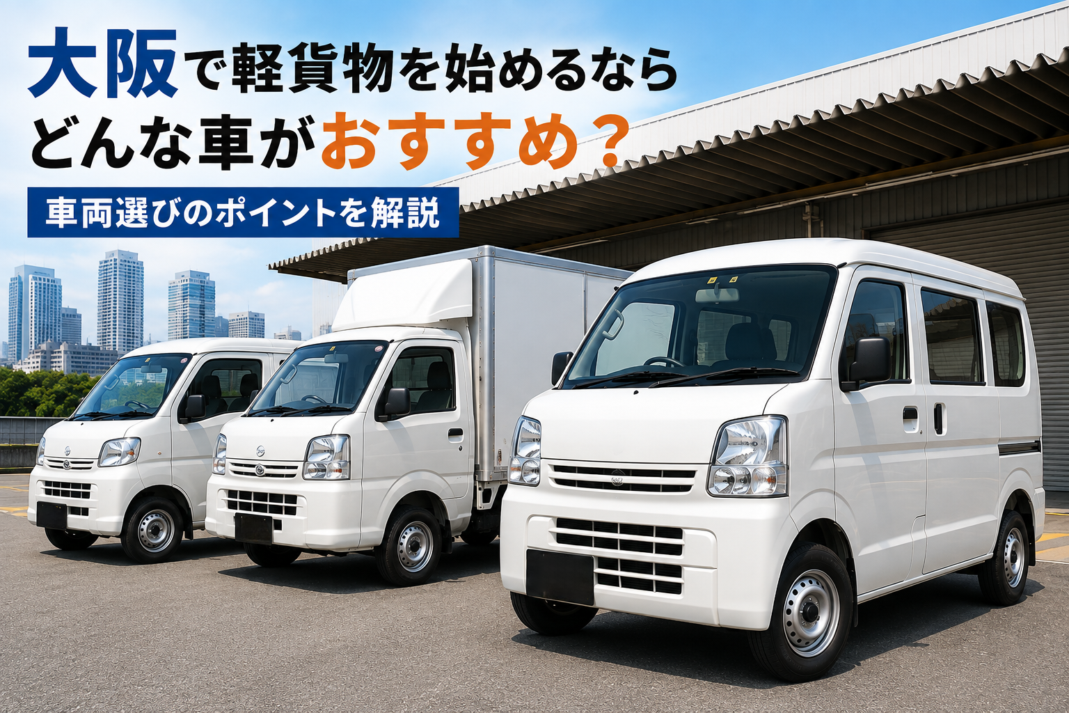 大阪で軽貨物を始めるならどんな車がおすすめ?車両選びのポイントを解説