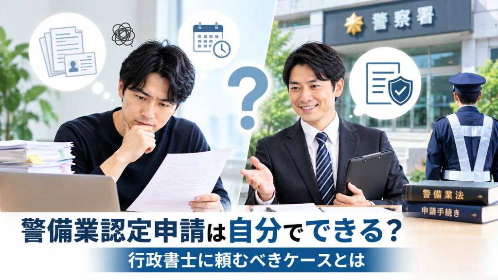 警備業認定申請は自分でできる？行政書士に頼むべきケースとは