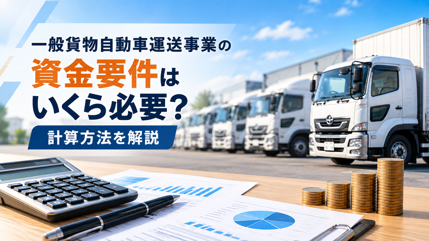 一般貨物自動車運送事業の資金要件はいくら必要?計算方法を解説